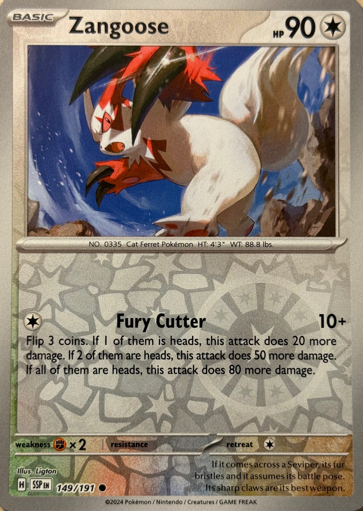Zangoose 149/191 - Reverse Holo | Surging Sparks NM