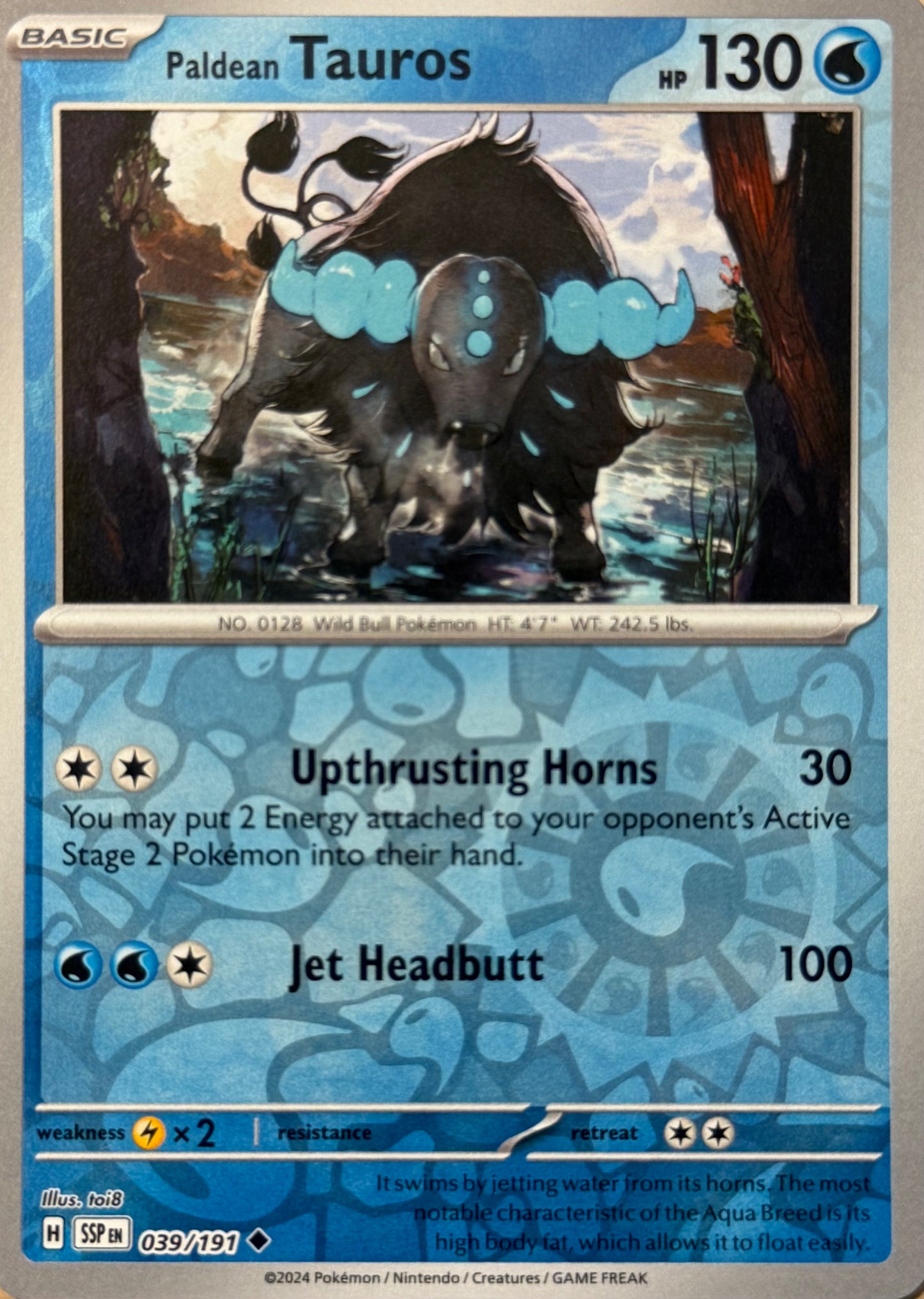 Paldean Tauros 039/191 - Reverse Holo | Surging Sparks NM